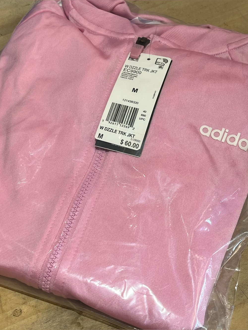 Adidas Dzzle track jacket EC9900 true pink/white tops Women Size M